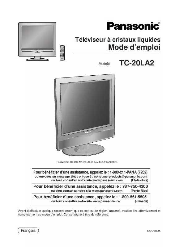 Mode d'emploi PANASONIC TC-20LA2