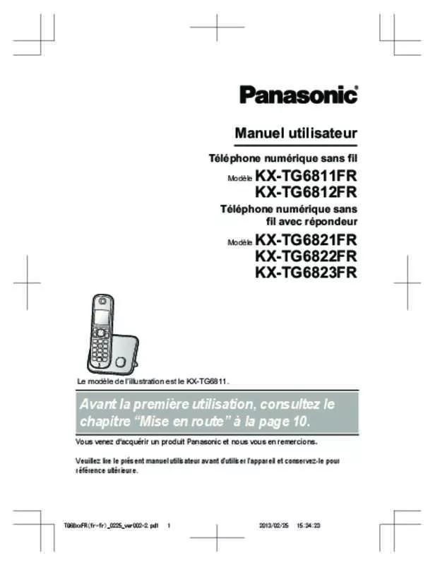 Mode d'emploi PANASONIC TG6823