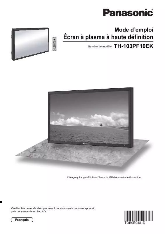 Mode d'emploi PANASONIC TH-103PF10EK