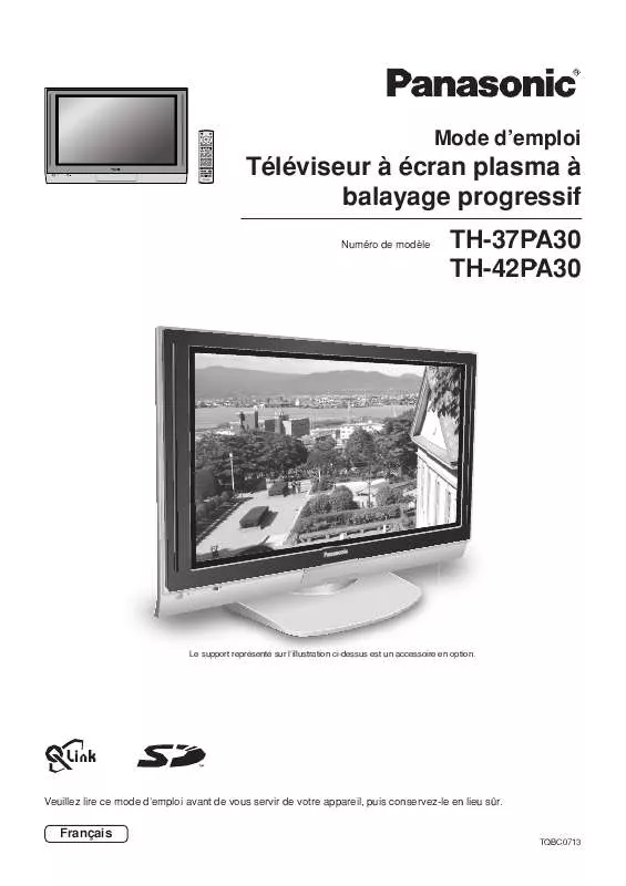 Mode d'emploi PANASONIC TH-37PA30E