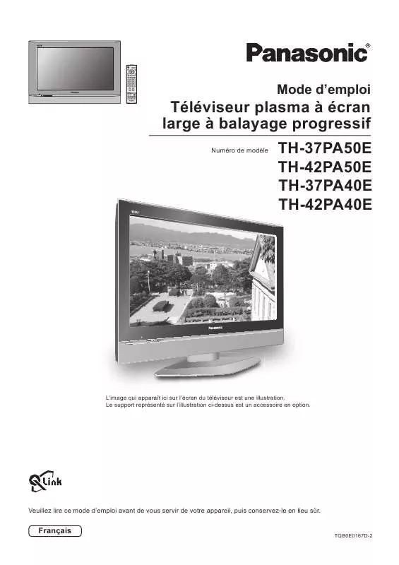 Mode d'emploi PANASONIC TH-37PA40E