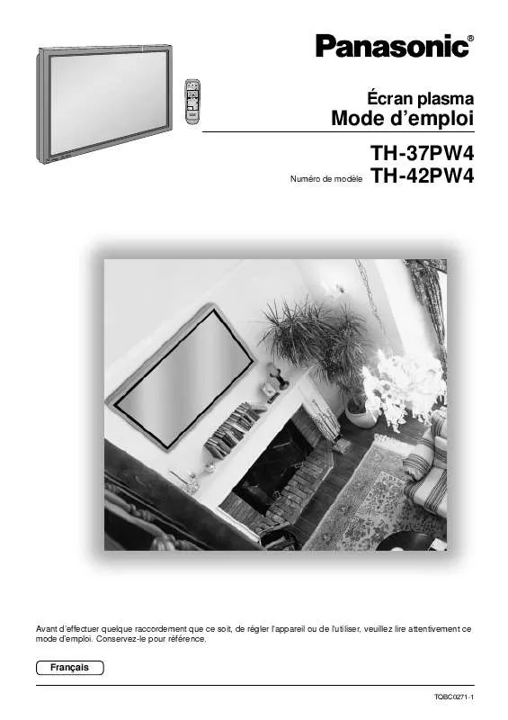 Mode d'emploi PANASONIC TH-37PW4EX