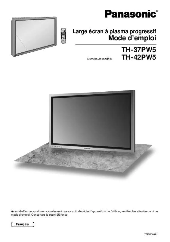 Mode d'emploi PANASONIC TH-37PW5