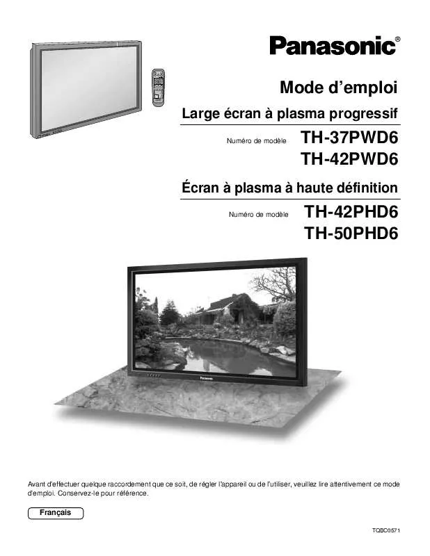 Mode d'emploi PANASONIC TH-42PHD6UY