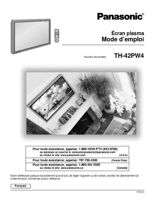 Mode d'emploi PANASONIC TH-42PW4UZ