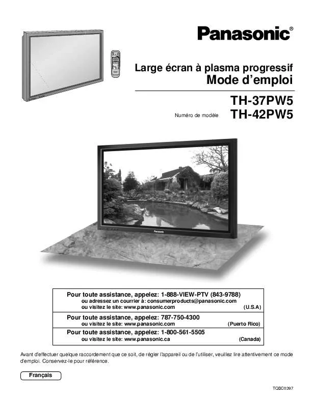 Mode d'emploi PANASONIC TH-42PW5UZ