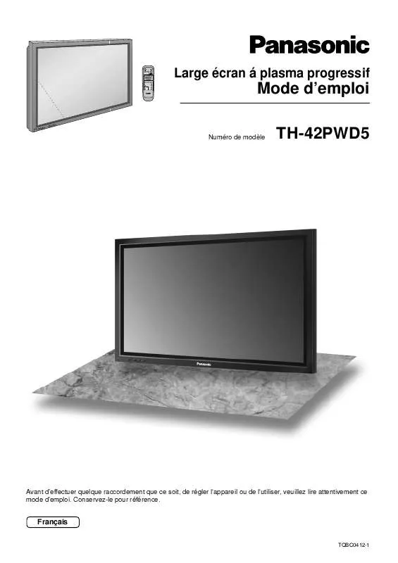 Mode d'emploi PANASONIC TH-42PWD5EX