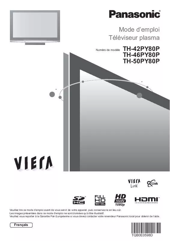 Mode d'emploi PANASONIC TH-42PY80P