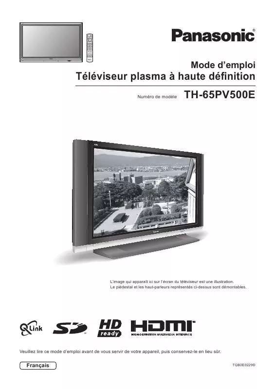 Mode d'emploi PANASONIC TH-65PV500E