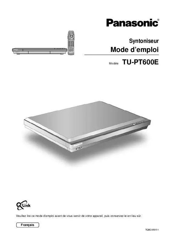 Mode d'emploi PANASONIC TU-PT600E