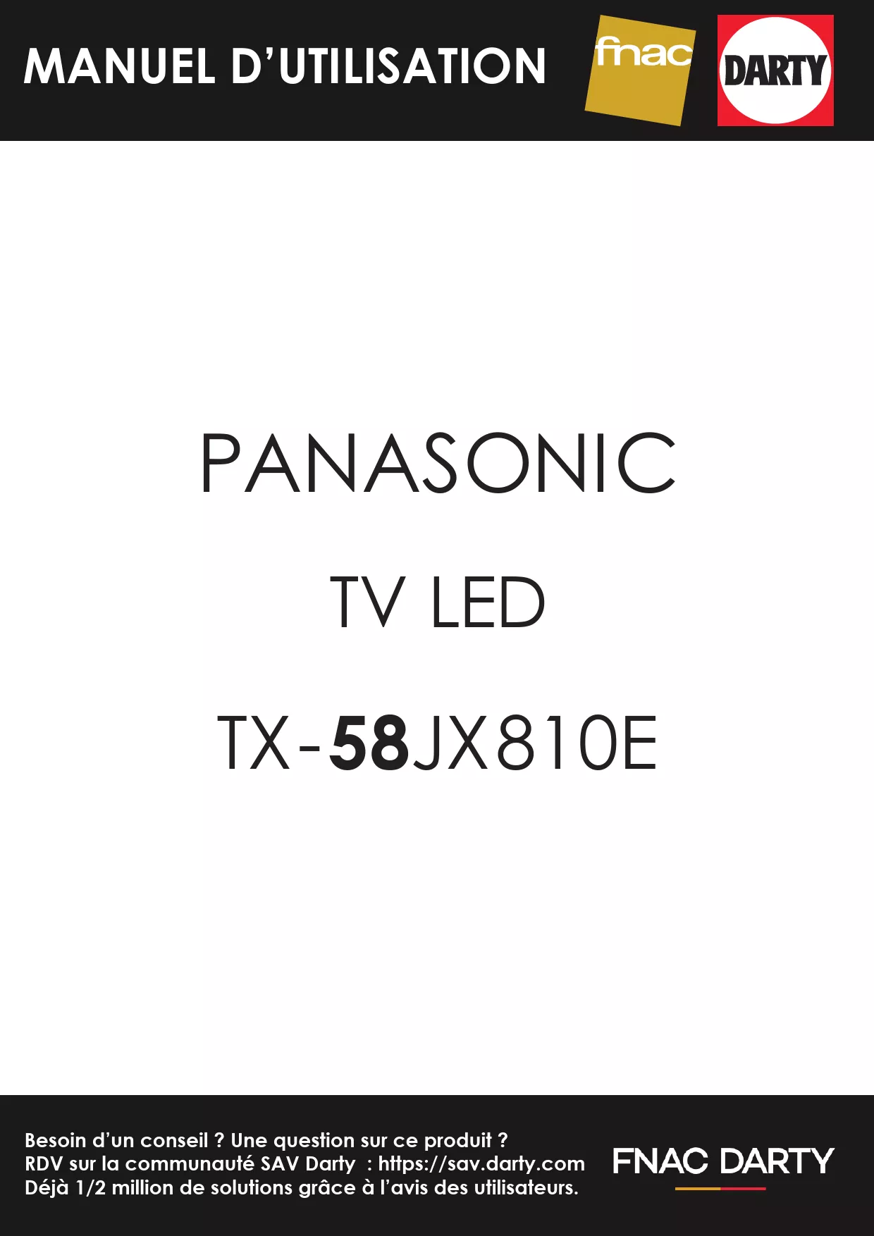 Mode d'emploi PANASONIC TX-40JX810E