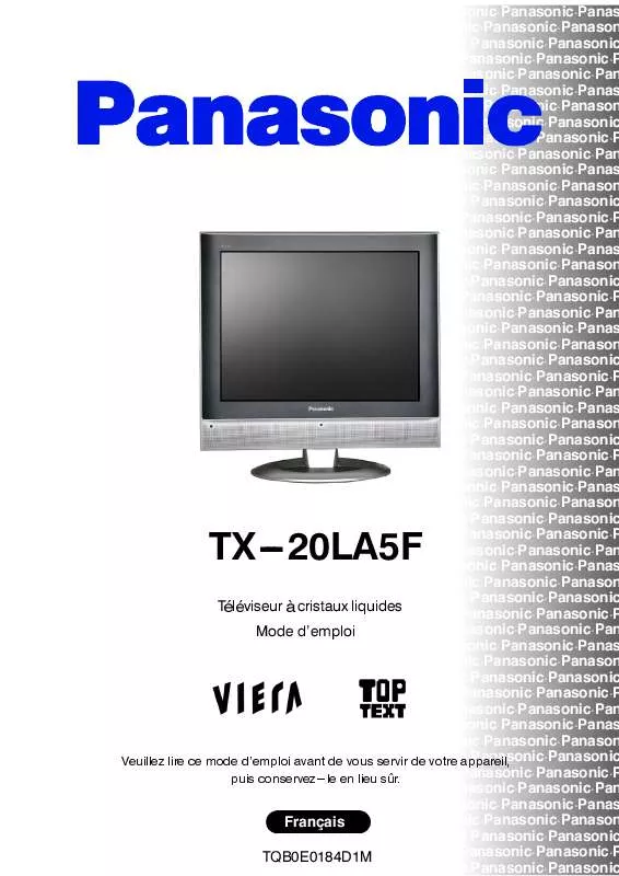 Mode d'emploi PANASONIC TX-20LA5F