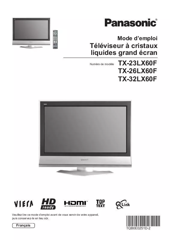 Mode d'emploi PANASONIC TX-23LX60F