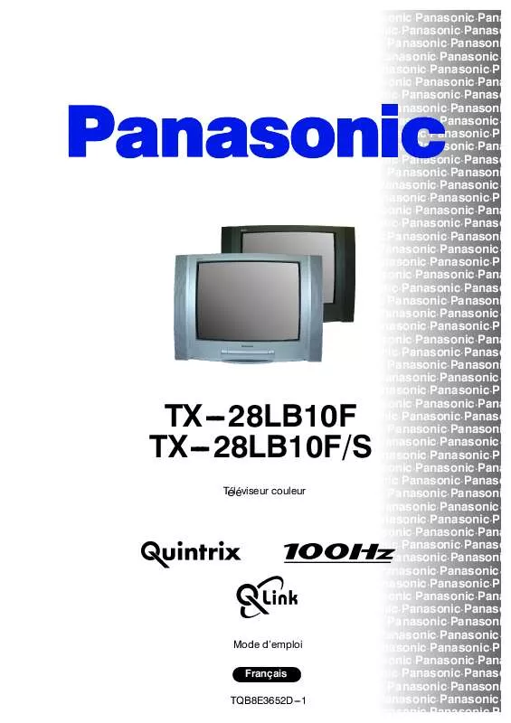 Mode d'emploi PANASONIC TX-28LB10F