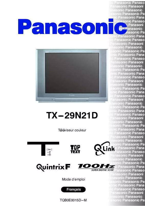 Mode d'emploi PANASONIC TX-29N21D