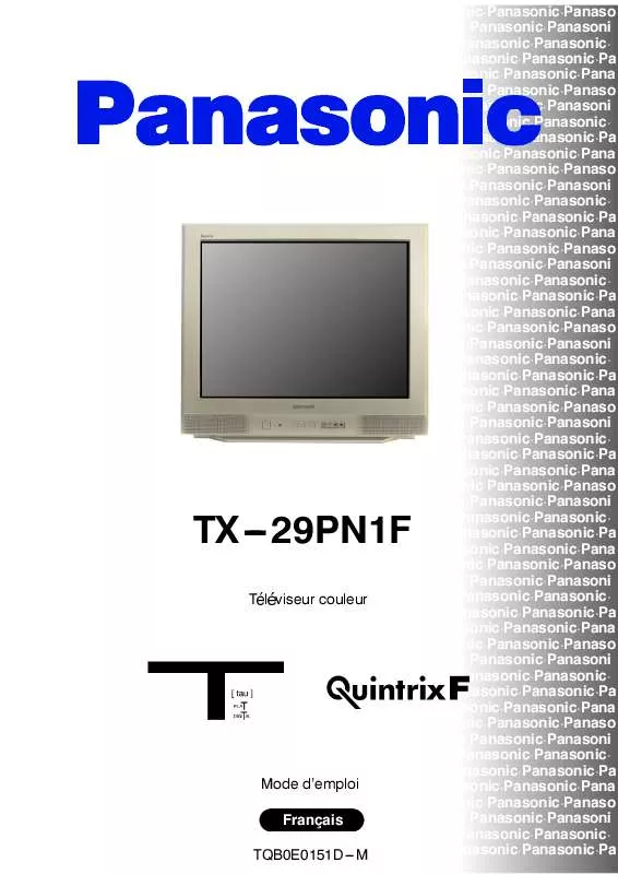 Mode d'emploi PANASONIC TX-29PN1F