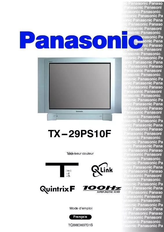 Mode d'emploi PANASONIC TX-29PS10F