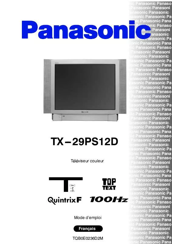 Mode d'emploi PANASONIC TX-29PS12D