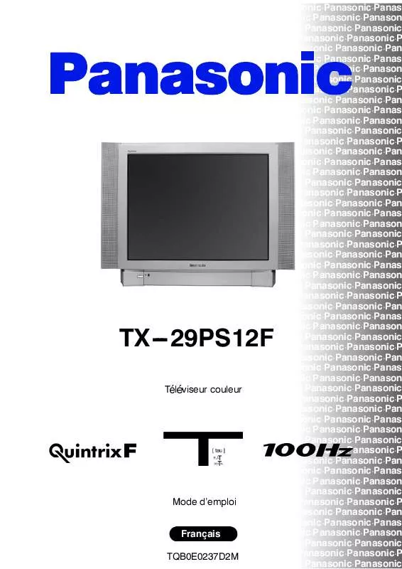 Mode d'emploi PANASONIC TX-29PS12F