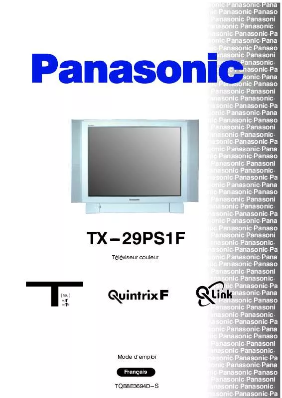 Mode d'emploi PANASONIC TX-29PS1F