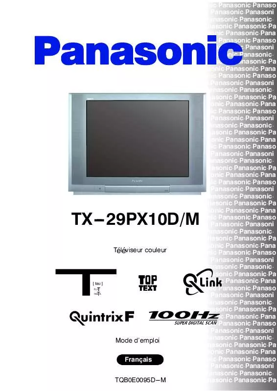 Mode d'emploi PANASONIC TX-29PX10DM