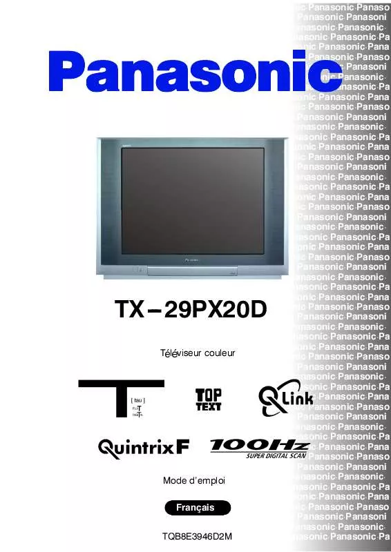 Mode d'emploi PANASONIC TX-29PX20D