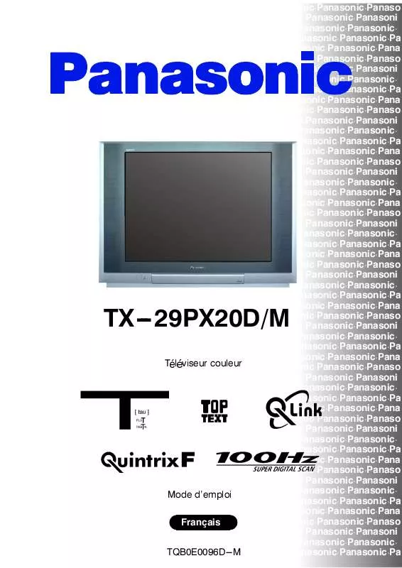 Mode d'emploi PANASONIC TX-29PX20DM