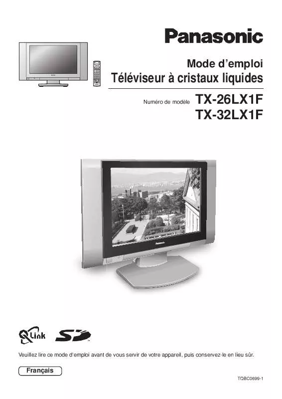 Mode d'emploi PANASONIC TX-32LX1F