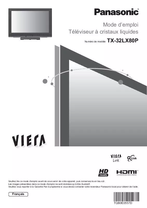 Mode d'emploi PANASONIC TX-32LX80P