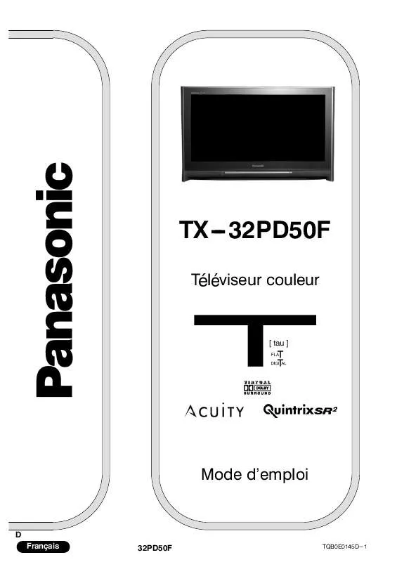 Mode d'emploi PANASONIC TX-32PD50F