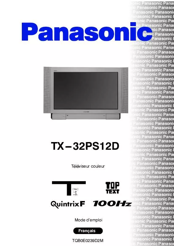 Mode d'emploi PANASONIC TX-32PS12D