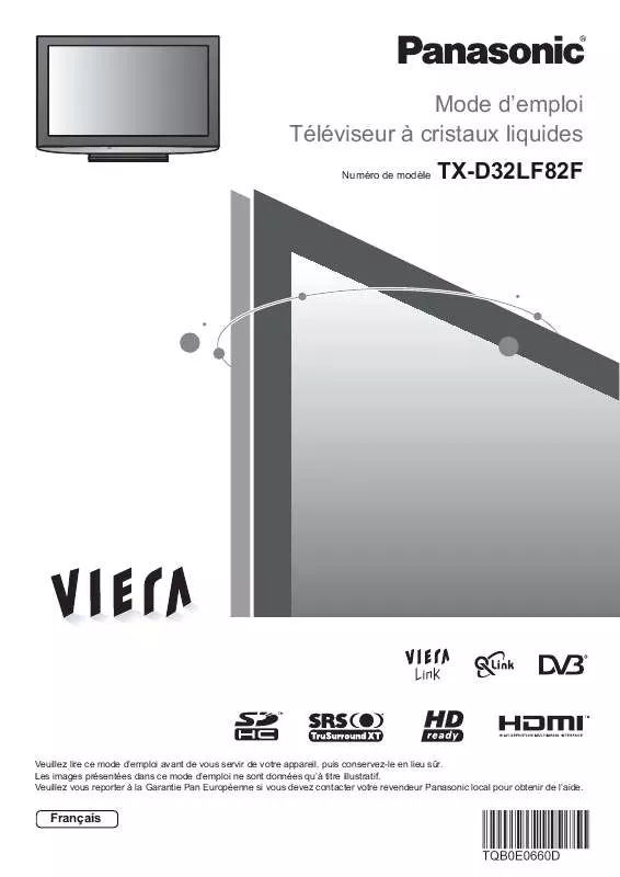 Mode d'emploi PANASONIC TX-D32LF82F