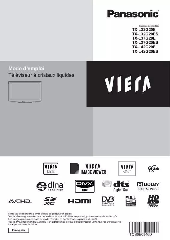 Mode d'emploi PANASONIC TXL32G20E