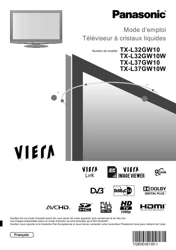 Mode d'emploi PANASONIC TX-L32GW10