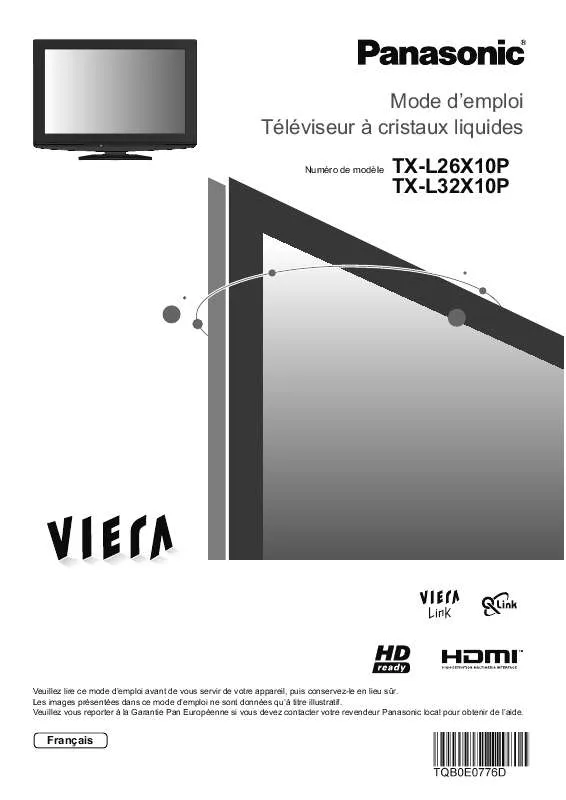 Mode d'emploi PANASONIC TX-L32X10P