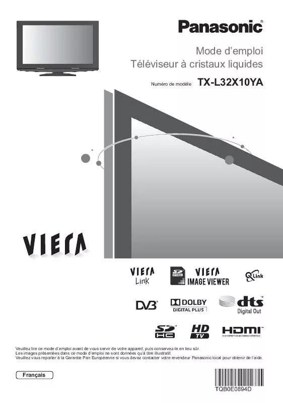 Mode d'emploi PANASONIC TX-L32X10YA