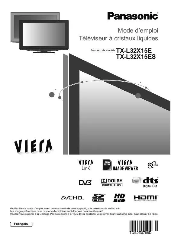 Mode d'emploi PANASONIC TX-L32X15E