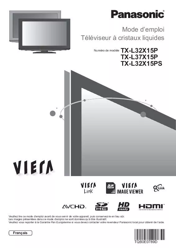 Mode d'emploi PANASONIC TX-L32X15P