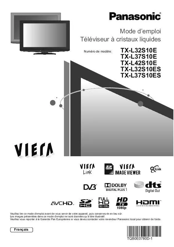 Mode d'emploi PANASONIC TX-L37S10ES