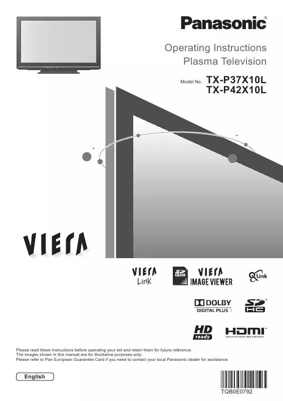 Mode d'emploi PANASONIC TXP37X10L