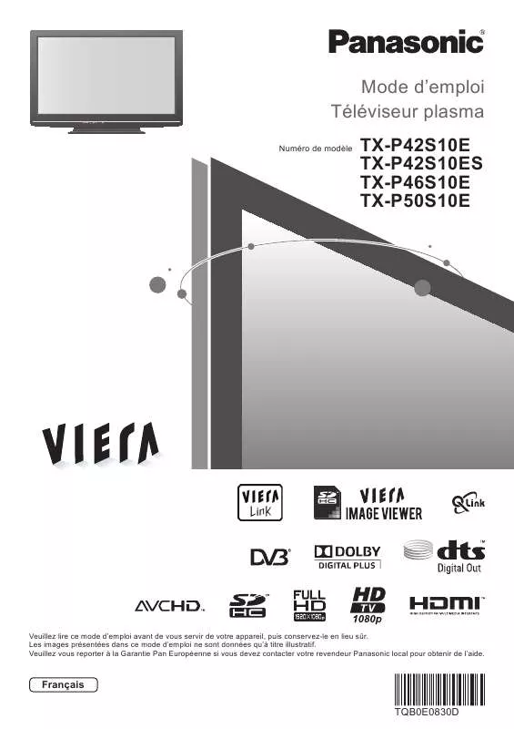 Mode d'emploi PANASONIC TX-P42S10ES