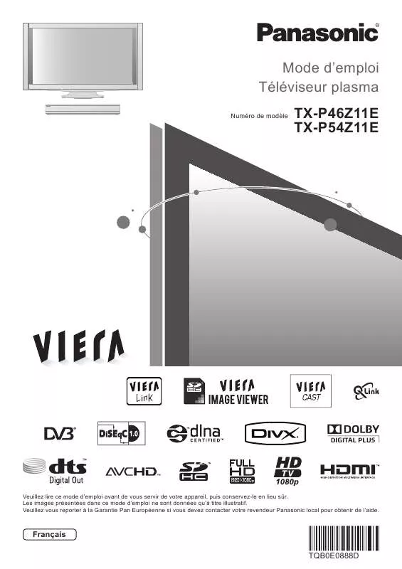 Mode d'emploi PANASONIC TX-P46Z11E