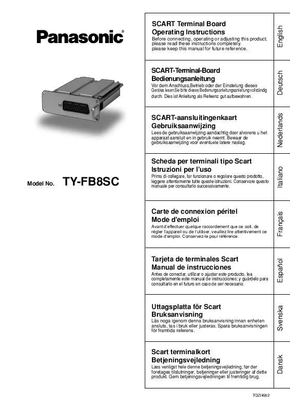 Mode d'emploi PANASONIC TY-FB8SC