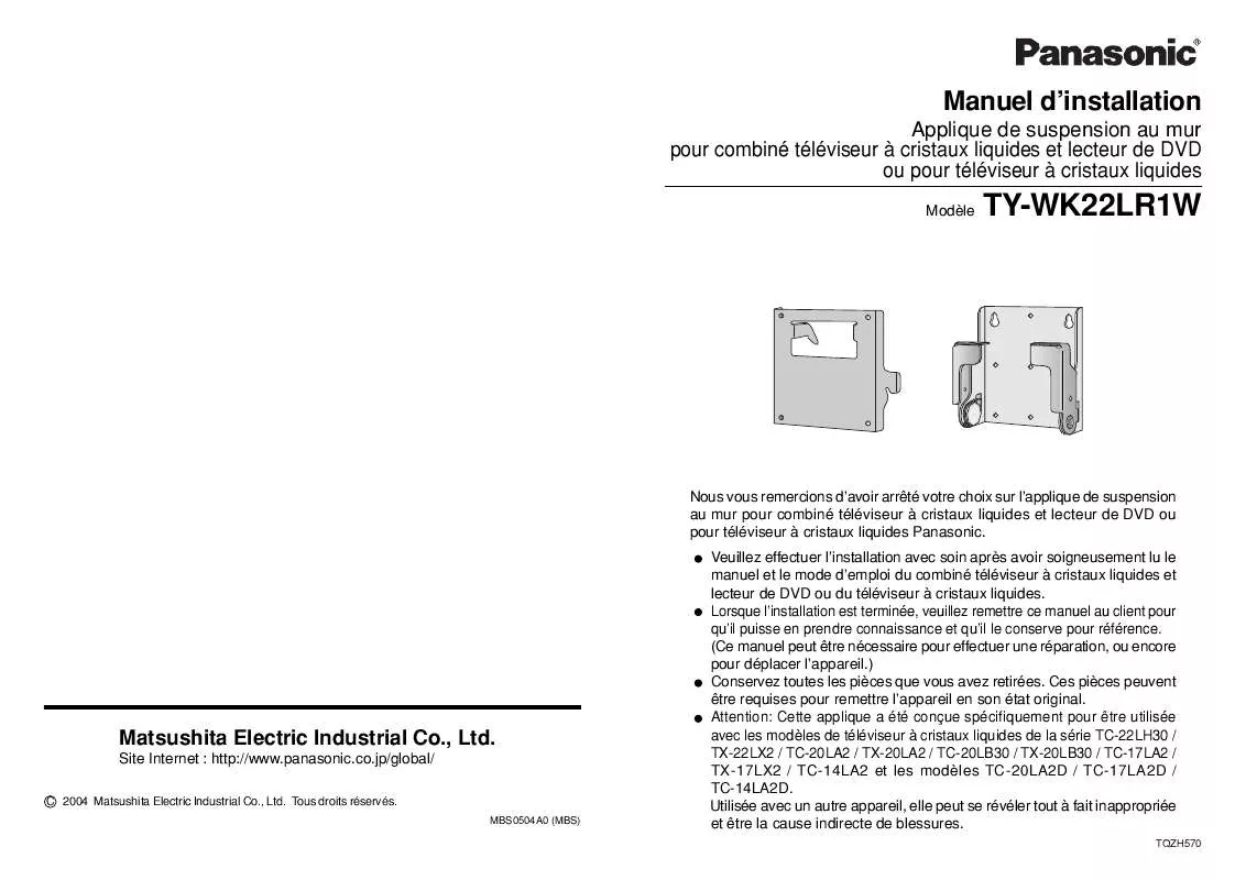 Mode d'emploi PANASONIC TY-WK22LR1W