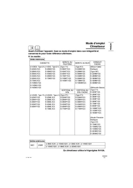 Mode d'emploi PANASONIC U-14ME1E81