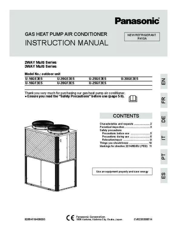 Mode d'emploi PANASONIC U16GE3E5