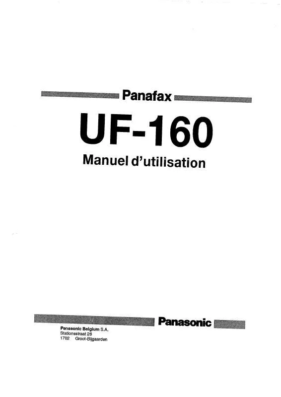 Mode d'emploi PANASONIC UF-160M