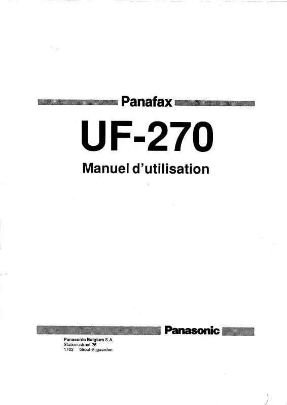 Mode d'emploi PANASONIC UF-270