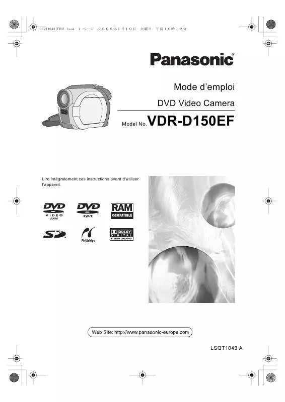 Mode d'emploi PANASONIC VDR-D150EF