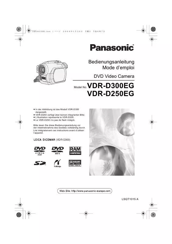 Mode d'emploi PANASONIC VDR-D250EG